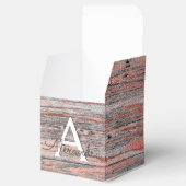 Rose Gold und rustikales Holz Monogramm und erste Geschenkschachtel (Geöffnet)