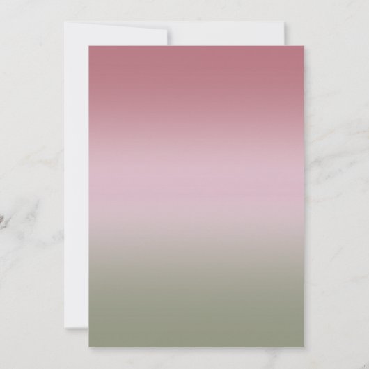 Rose Gold und Sage Green Blend Star Lights Einladung (Rückseite)