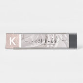 Rose Gold und Satin Personalisierter Schreibtisch  Schreibtischnamensplakette (Vorderseite )
