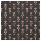 Rose Gold und Schwarz Art Déco Abstrakte Flora Stoff (Muster)