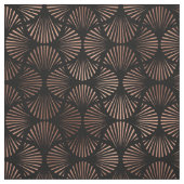 Rose Gold und Schwarz Art Deco Lüfter Muster Stoff (Muster)
