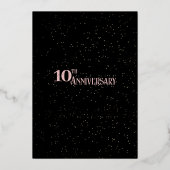 Rose Gold und Schwarz Elegant Folieneinladung (Rückseite)