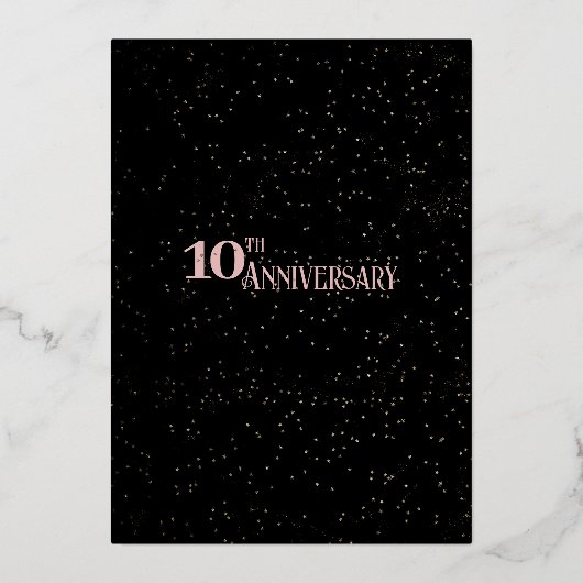 Rose Gold und Schwarz Elegant Folieneinladung (Rückseite)