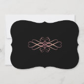 Rose Gold und Schwarz, elegant Save the Date (Rückseite)