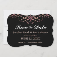 Rose Gold und Schwarz, elegant Save the Date
