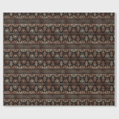 Rose Gold und Schwarz Flora Art Deco Muster Geschenkpapier (Flach)