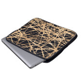 Rose Gold und schwarz gebeugtes Netzmuster Laptopschutzhülle (Vorne Knopf)