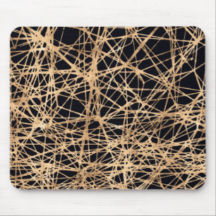 Rose Gold und schwarz gebeugtes Netzmuster Mousepad