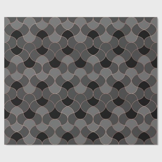 Rose Gold und Schwarz Geschenkpapier (Flach)