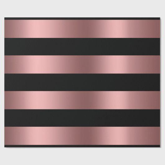 Rose Gold und Schwarz Geschenkpapier (Flach)