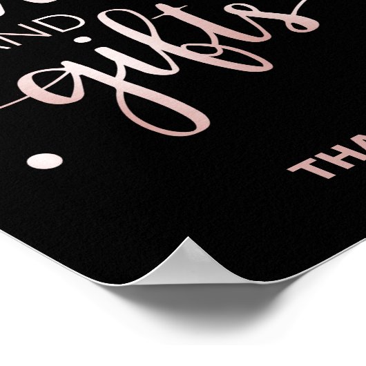 Rose Gold und Schwarz | Glam Confetti Karten und G Poster (Ecke)