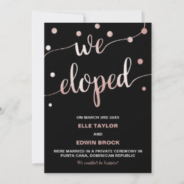 Rose Gold und Schwarz | Glam Elopement Ankündigung