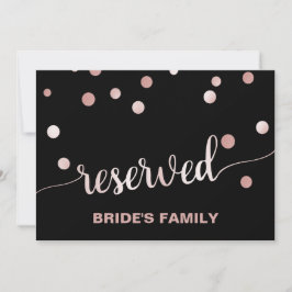 Rose Gold und Schwarz | Glam Wedding "Reserved" Ze Einladung