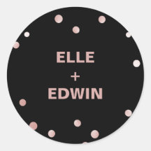 Rose Gold und Schwarz | Glam Wedding Umschlag Aufk