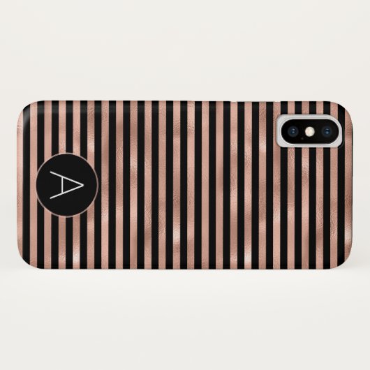 Rose Gold und Schwarz-Gürtelmuster Case-Mate iPhone Hülle (Rückseite (Horizontal))