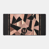 Rose Gold und Schwarz in einem Abstrakten Muster Schreibtischunterlage (Vorderseite)