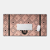 Rose Gold und Schwarz in einem Diamantenmuster Schreibtischunterlage (Tastatur & Maus)