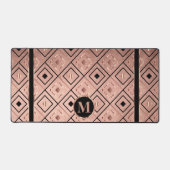 Rose Gold und Schwarz in einem Diamantenmuster Schreibtischunterlage (Vorderseite)