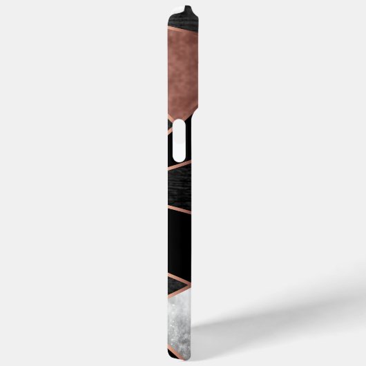 Rose Gold und Schwarz in geometrischem Muster Case-Mate iPhone Hülle (Rückseite / Rechts)