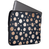 Rose, Gold und Schwarz Laptopschutzhülle (Vorne Rechts)