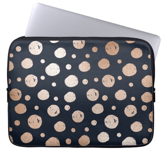 Rose, Gold und Schwarz Laptopschutzhülle (Vorderseite)