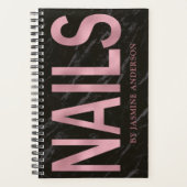 Rose Gold und schwarze Marmor Nägel Terminierungsb Planer (Vorderseite)