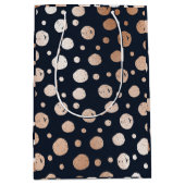 Rose Gold und schwarze Punkte Muster mittlere Gesc Geschenktüte (Vorderseite)