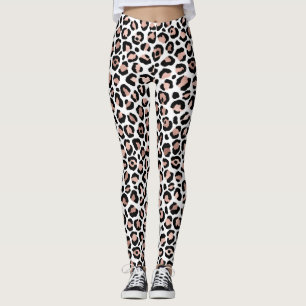 Rose Gold und schwarzer Leopardenprint Tierdruck Leggings