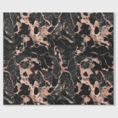 Rose Gold und schwarzer Marmor Geschenkpapier (Flach)