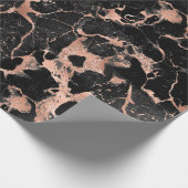Rose Gold und schwarzer Marmor Geschenkpapier (Ecke)