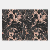 Rose Gold und schwarzer Marmor Geschenkpapier Set (Vorderseite 2)