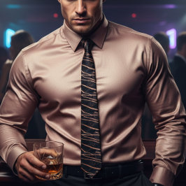 Rose Gold und schwarzer Marmor glänzen Hochzeit Krawatte