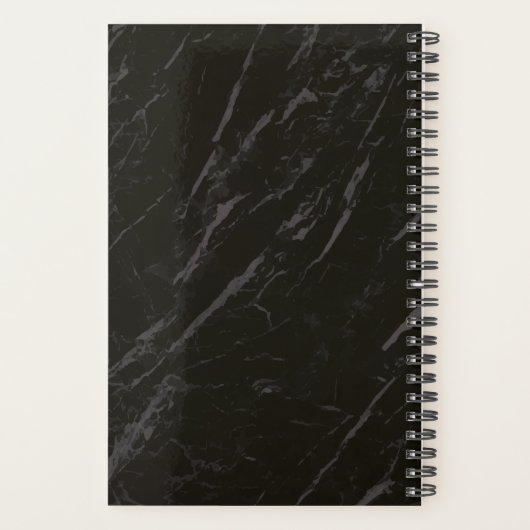 Rose Gold und schwarzer Marmor Lashes Planer (Rückseite)