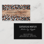 Rose Gold und Silberfolie Leopard Pinselstriche Visitenkarte (Vorne/Hinten)