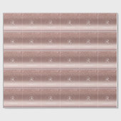 Rose Gold und Silver Glitzer Monogram Geschenkpapier (Flach)