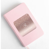 Rose Gold und Silver Glitzer Monogram Quadratischer Aufkleber