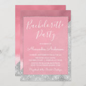 Rose Gold und Silver Sparkle Junggeselinnen-Abschi Einladung (Vorne/Hinten)