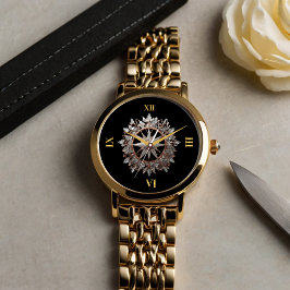 Rose Gold und Silver Star-Shaped Armbanduhr