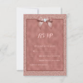 Rose Gold und stilvoller Glitzer RSVP Karte (Vorderseite)