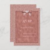 Rose Gold und stilvoller Glitzer RSVP Karte (Vorne/Hinten)