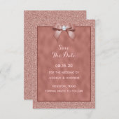 Rose Gold und stilvoller Glitzer Save The Date (Vorne/Hinten)