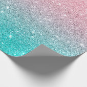 Rose-Gold und türkisfarbene Glitzer-Textur ombre Geschenkpapier (Ecke)