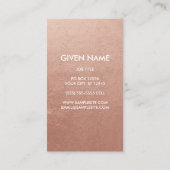 Rose Gold und Weiß Behielt Ruhe und Text bearbeite Visitenkarte (Rückseite)