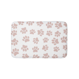 Rose Gold und Weiß Dog Muster Badematte