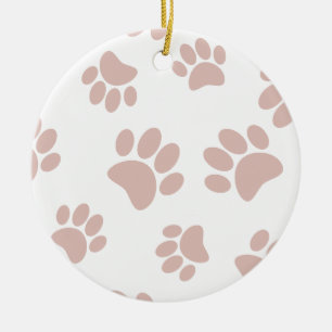 Rose Gold und Weiß Dog Muster Keramik Ornament