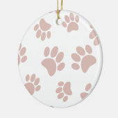 Rose Gold und Weiß Dog Muster Keramik Ornament (Links)