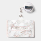 Rose-Gold- und Weiß-Imitate - Marmorrahmen Ausweis (Rückseite mit Ausziehbar)