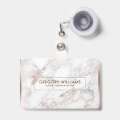 Rose-Gold- und Weiß-Imitate - Marmorrahmen Ausweis (Vorderseite mit Ausziehbar)