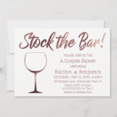 Rose Gold und Weiß Stock die Dusche der Bar Einladung (Vorderseite)