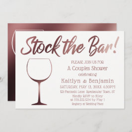 Rose Gold und Weiß Stock die Dusche der Bar Einladung